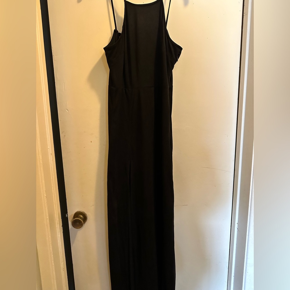Maxi high neck velvet dress